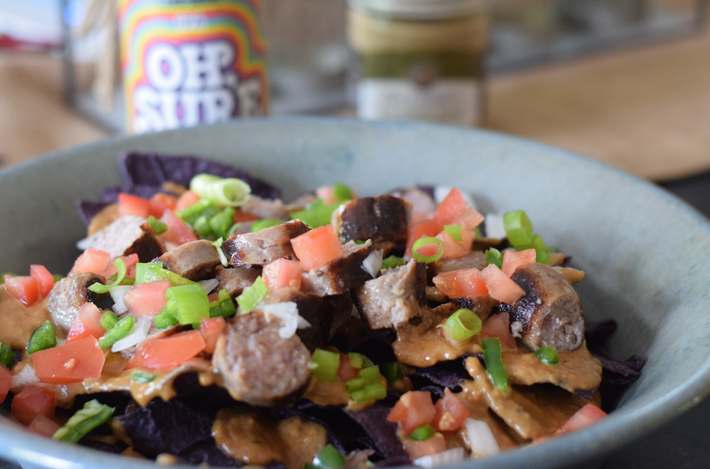 Let's Make This: Beer Brat Nachos With Spicy Bellisari's Blue Cheese S ...