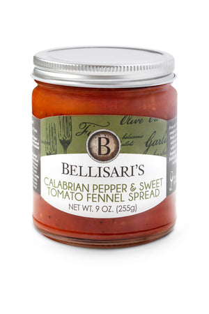 From the hills of Calabria, these complex peppers balance spicy, fruity, smoky and salty flavors with sweet tomatoes and the subtle hint of fennel.  Suggested uses: add a heaping spoonful to a bowl of farfalle pasta and fresh basil for an easy gourmet meal, lasagna dip, pasta, fish, chicken, salads, breads or charcuterie boards.